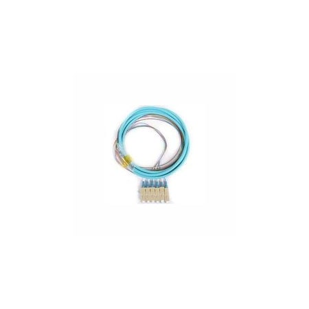 Cable Wholesale 6-Strand SC/PC Distribution Pigtail, Multimode 50um OM3, Color Coded 900um Breakout, 3 meters 15F2-40006